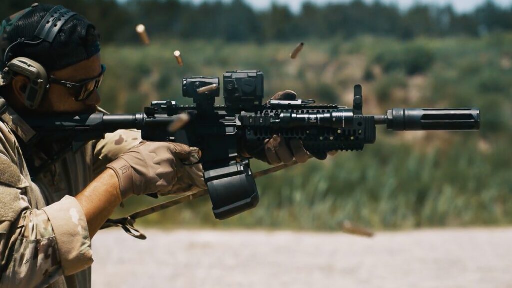 Colt CSQ-1 enclosed red dot sight mounted on an AR-15